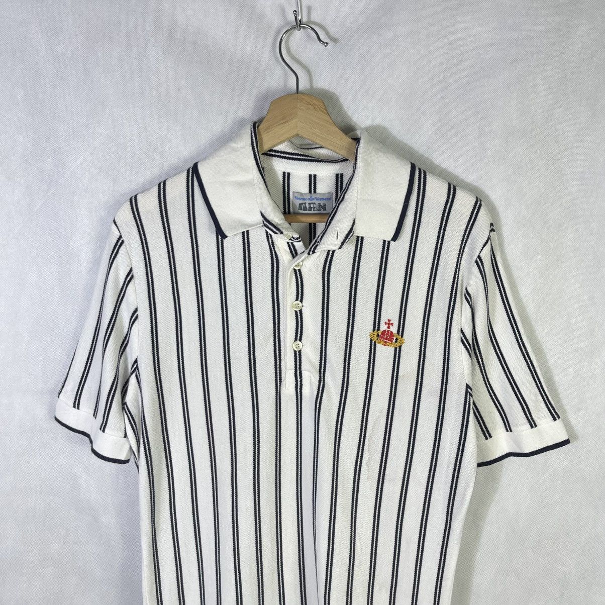 Vivienne Westwood Vivienne Westwood Man Embroidery Stripes Polo Tshirt Size US M / EU 48-50 / 2 - 3 Thumbnail