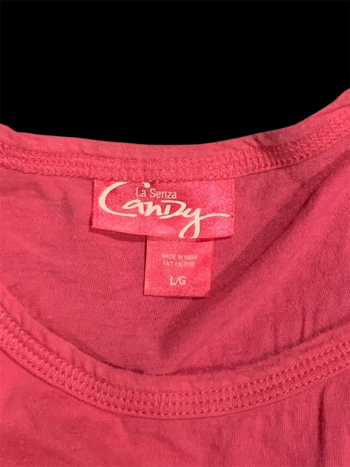 Vintage VTG Y2K La Senza Candy Glam Sequin Graphic Pink SS Baby Tee Size L / US 10 / IT 46 - 5 Thumbnail