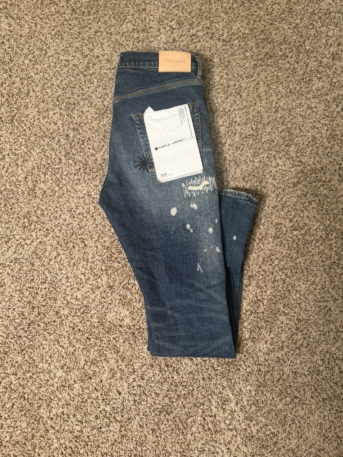 Purple Brand Purple Jeans Size 33 “blue paint splatter” like new Size US 33 - 2 Thumbnail