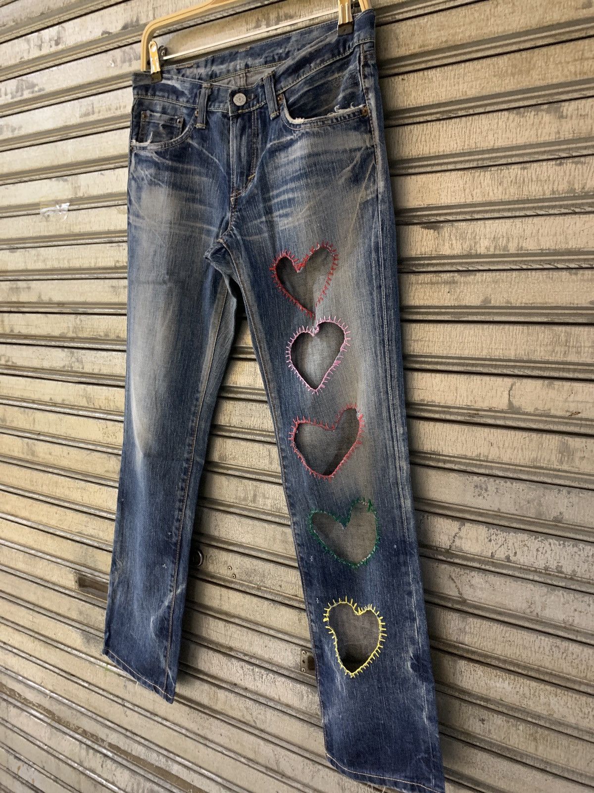 Edwin Edwin Y2K heart hole arcuate distressed jeans Size US 28 / EU 44 - 5 Thumbnail