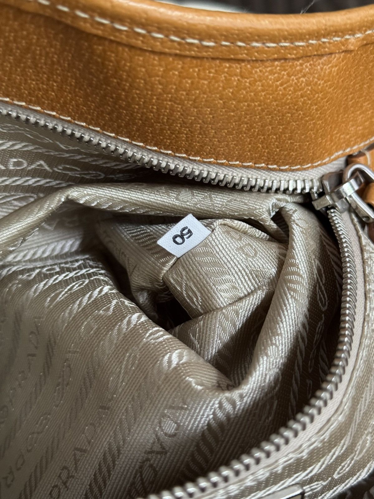 Prada × Vintage Vintage Prada Totebag Pocket Canvas Leather Size ONE SIZE - 25 Thumbnail