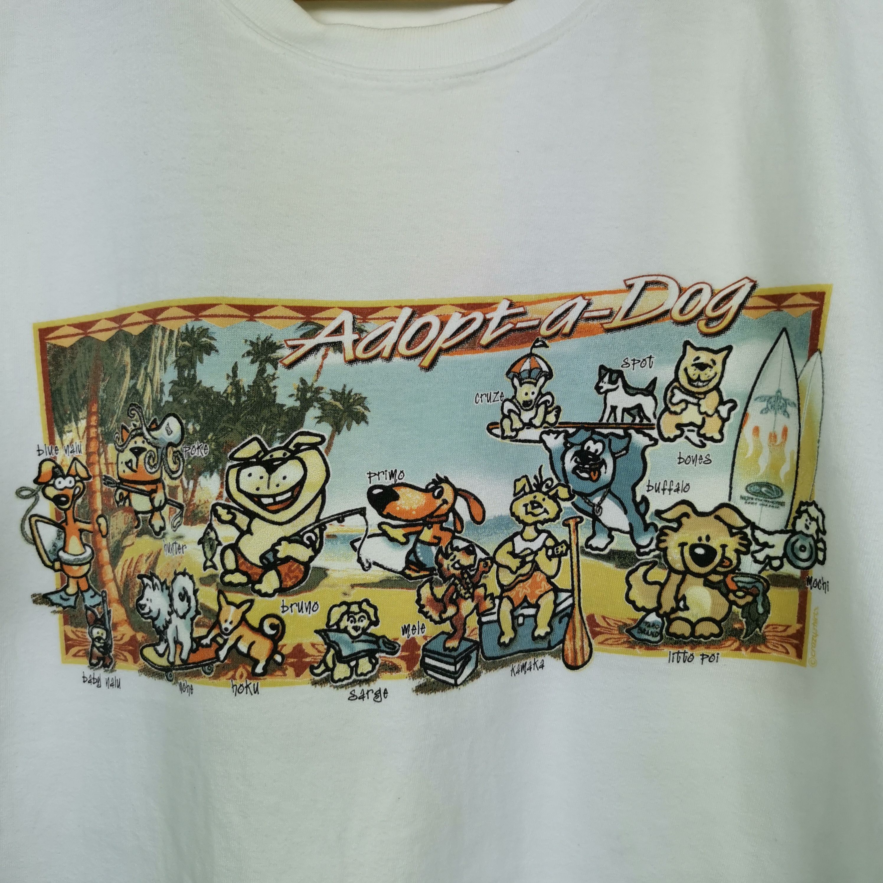 Vintage Vintage Adopt a DOG T-Shirt by Crazy Shirt Crewneck Tees Size US M / EU 48-50 / 2 - 7 Thumbnail
