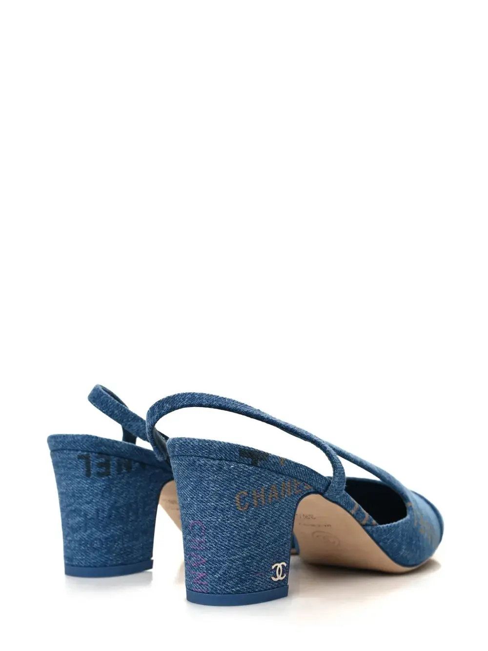 Chanel os11x0426 Cap Toe CC Slingback Pumps in Blue Size US 10 / IT 40 - 3 Thumbnail