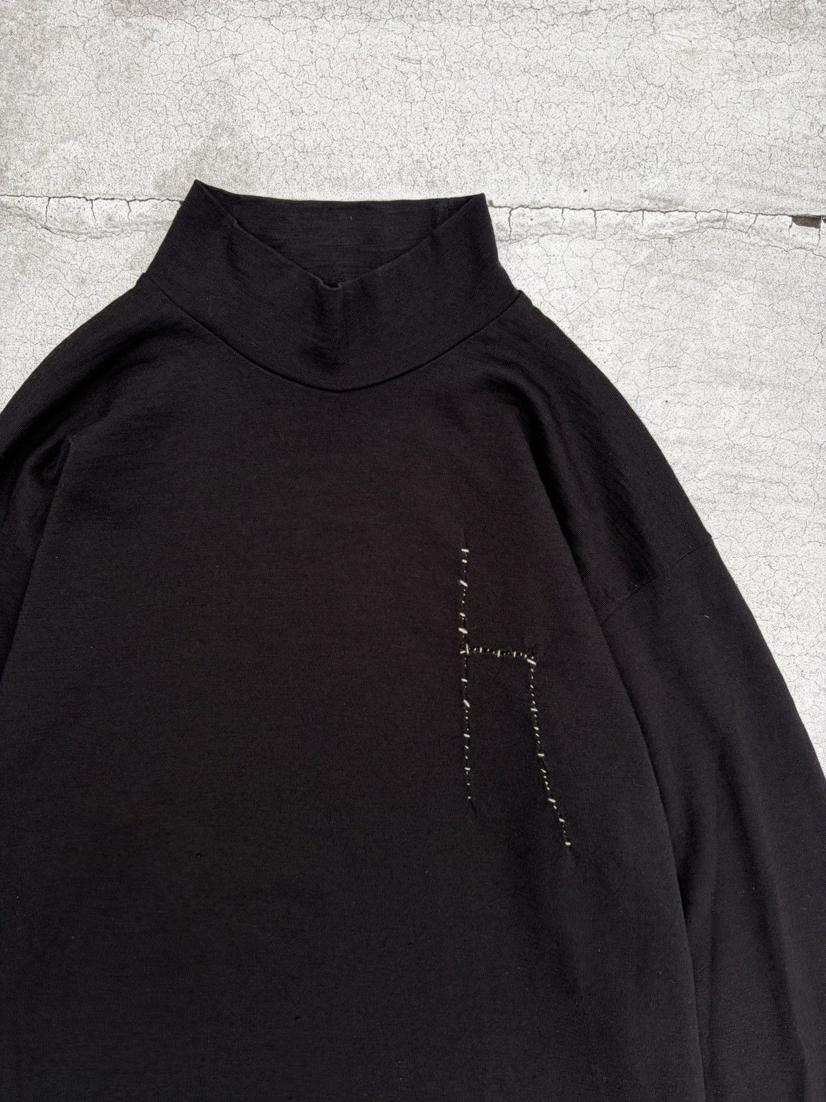 Comme des Garcons Homme Comme Des Garcons Homme 1992 Artisanal Wool Mock Neck LS Size US M / EU 48-50 / 2 - 1 Thumbnail