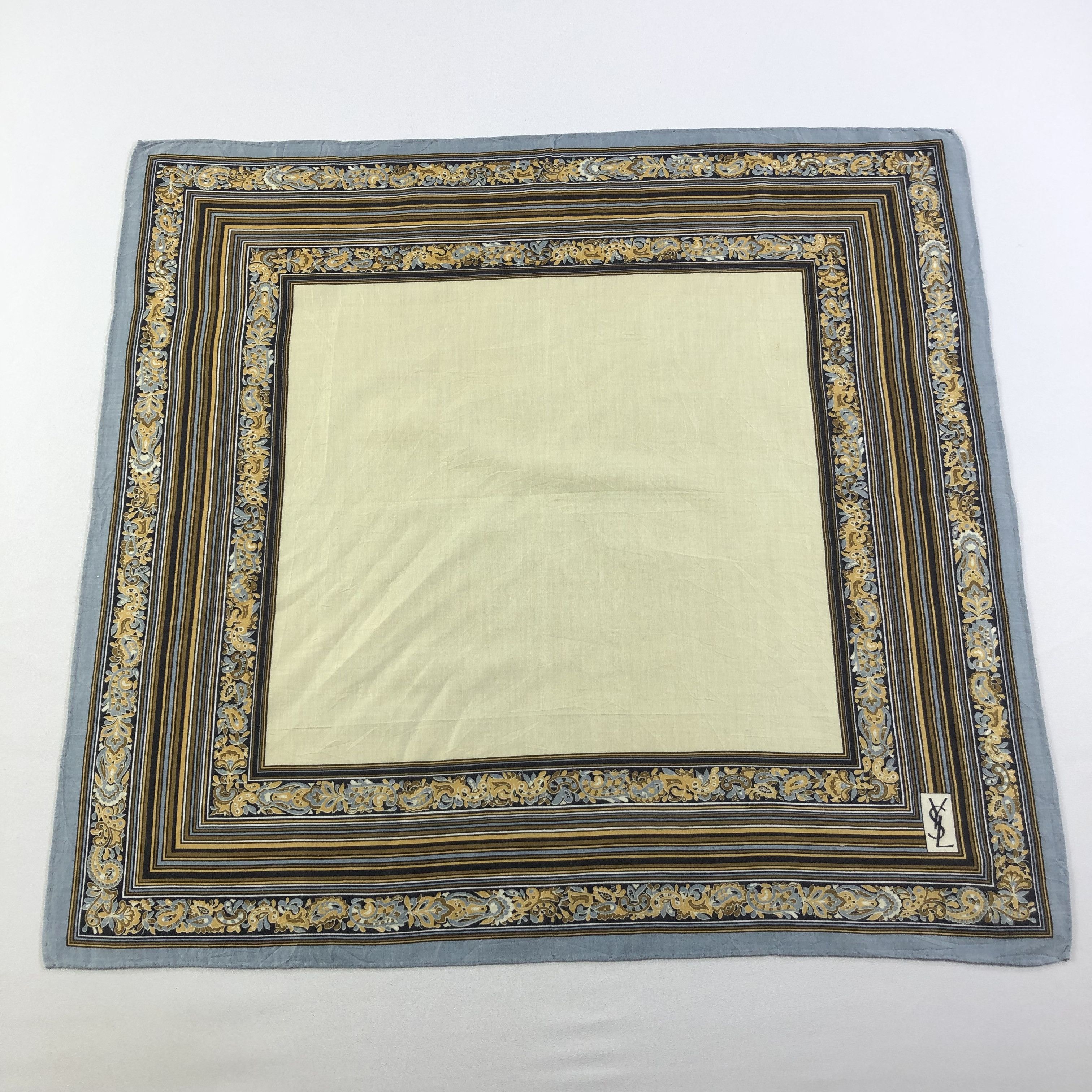 Vintage × Yves Saint Laurent YSL Hand Rolled Handkerchief Neckerchief Bandana H1710 Size ONE SIZE - 2 Thumbnail