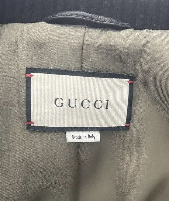 Gucci Gucci Black Lambskin Web Bomber Jacket Size US M / EU 48-50 / 2 - 4 Thumbnail