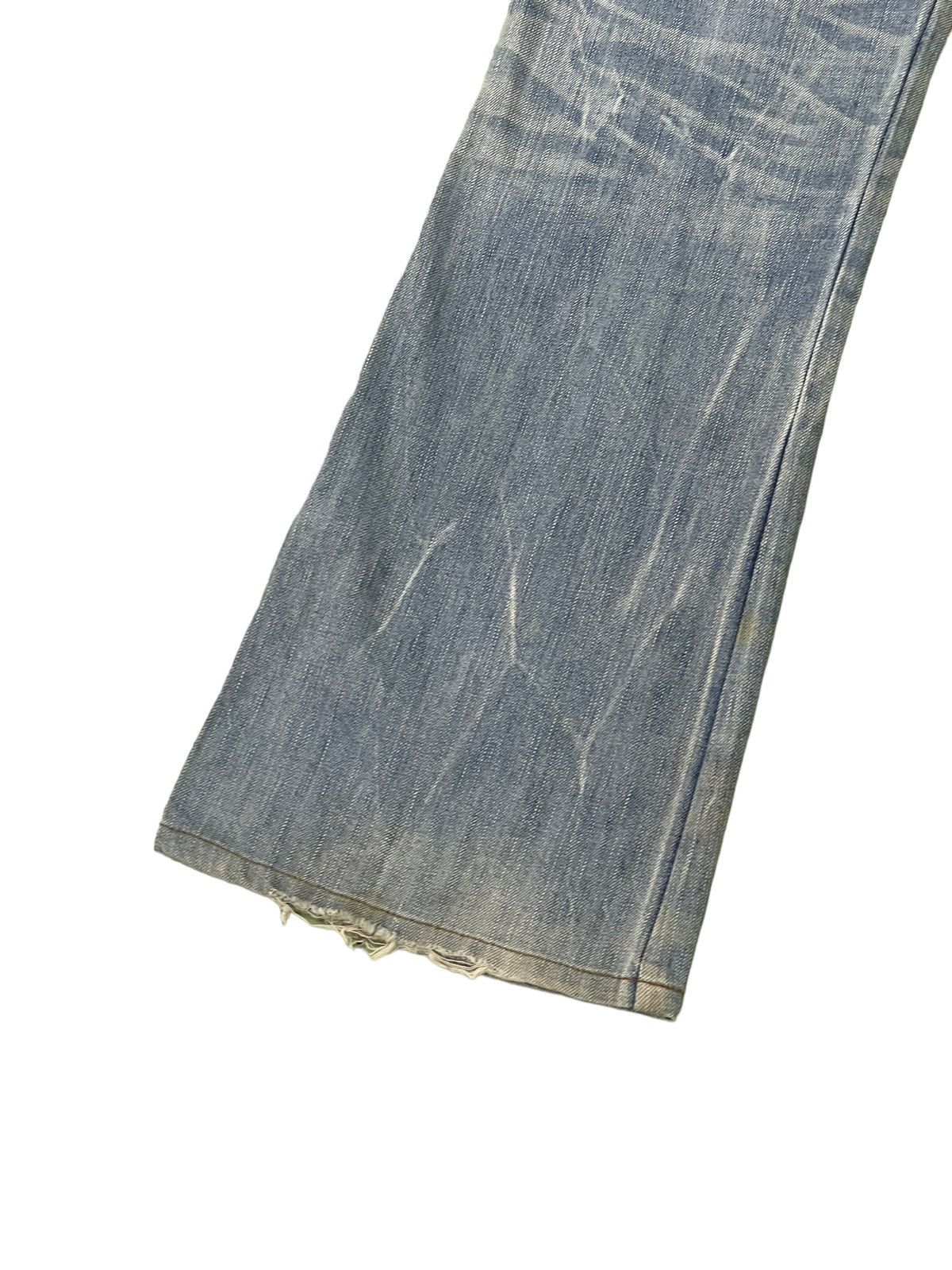 Japanese Brand Flare Jeans Edwin Japan Distress Faded Boot Cut 7🟦5 Size US 35 - 17 Thumbnail
