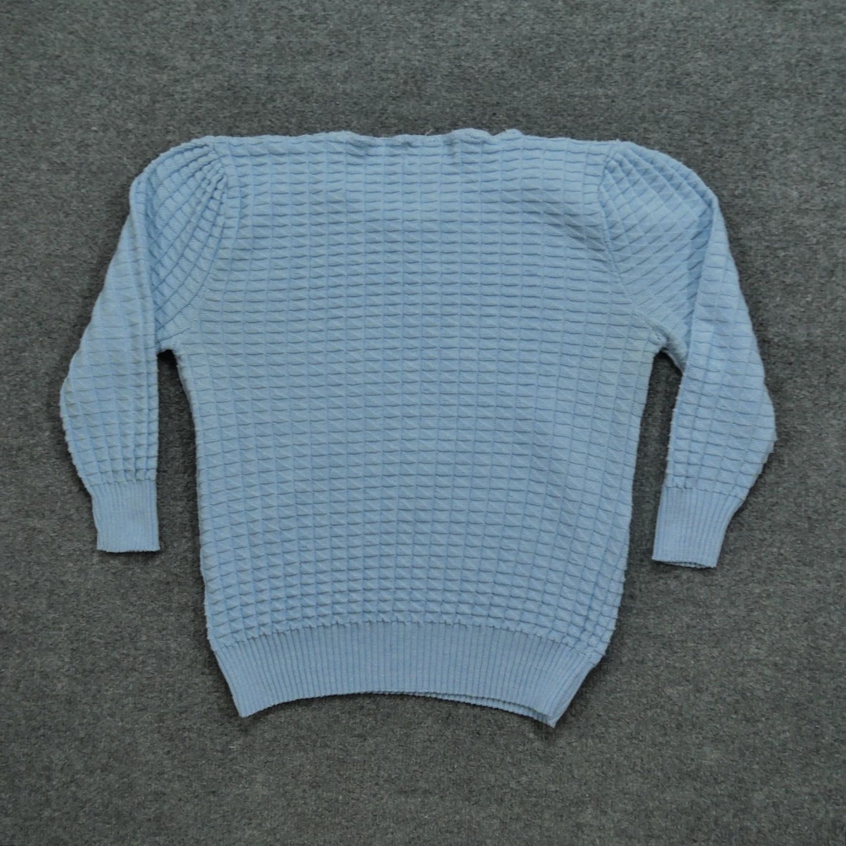 Vintage VINTAGE Kate Collins Kate Williams Sweater 80s Pullover Textured Blue Crew Neck 3/4 Sleeve Womens M Size M / US 6-8 / IT 42-44 - 6 Thumbnail