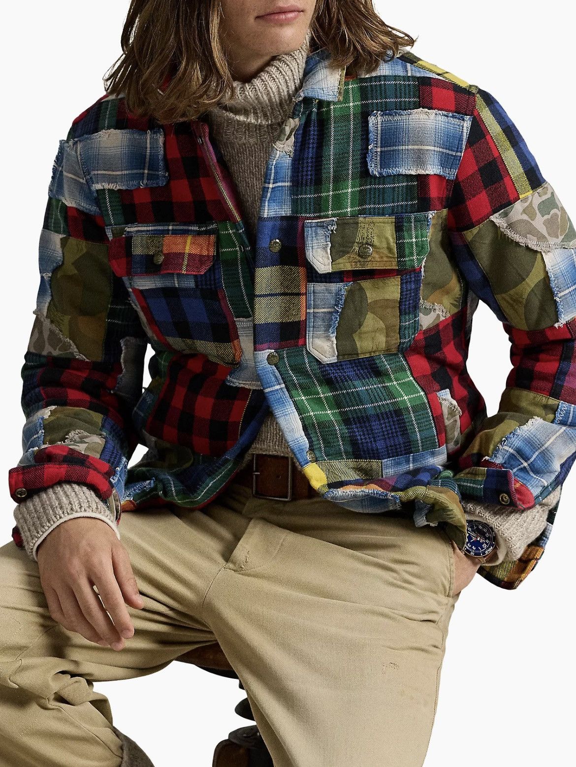 Polo Ralph Lauren 🔥Polo Ralph Lauren Patchwork Flannel Overshirt Size US S / EU 44-46 / 1 - 4 Thumbnail