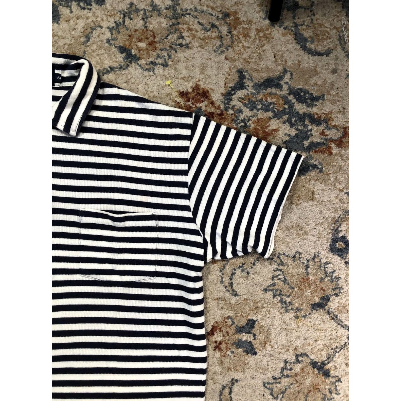 Polo Ralph Lauren Polo by Ralph Lauren Polo Shirt Mens M Blue White Stripe Pocket Nautical Shirt Size US M / EU 48-50 / 2 - 4 Thumbnail