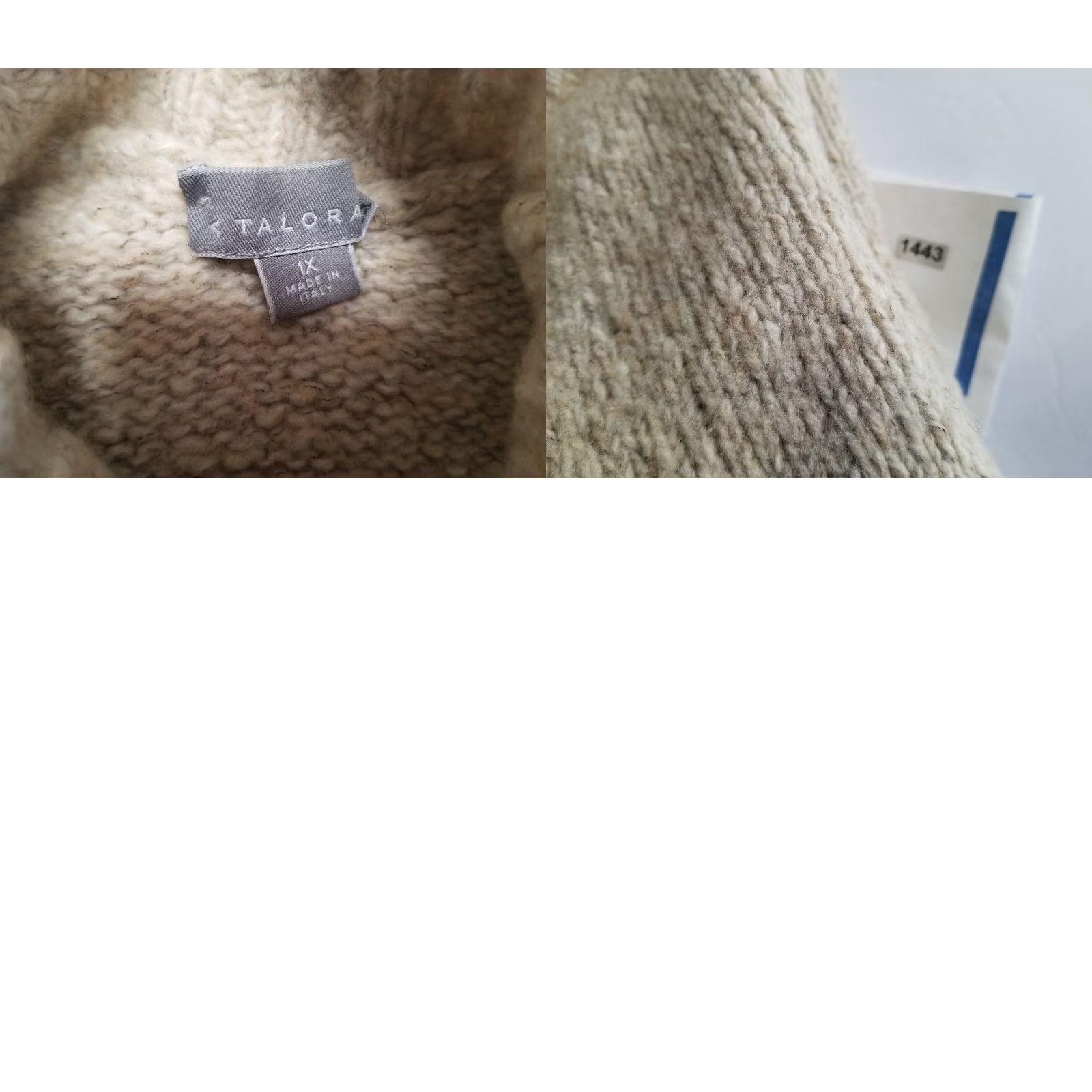 Vintage Talora Womens Sweater Pullover Turtleneck 1X Beige Merino Wool Raglan Long Sleeve Knit 100% Beig Size XL / US 12-14 / IT 48-50 - 9 Thumbnail