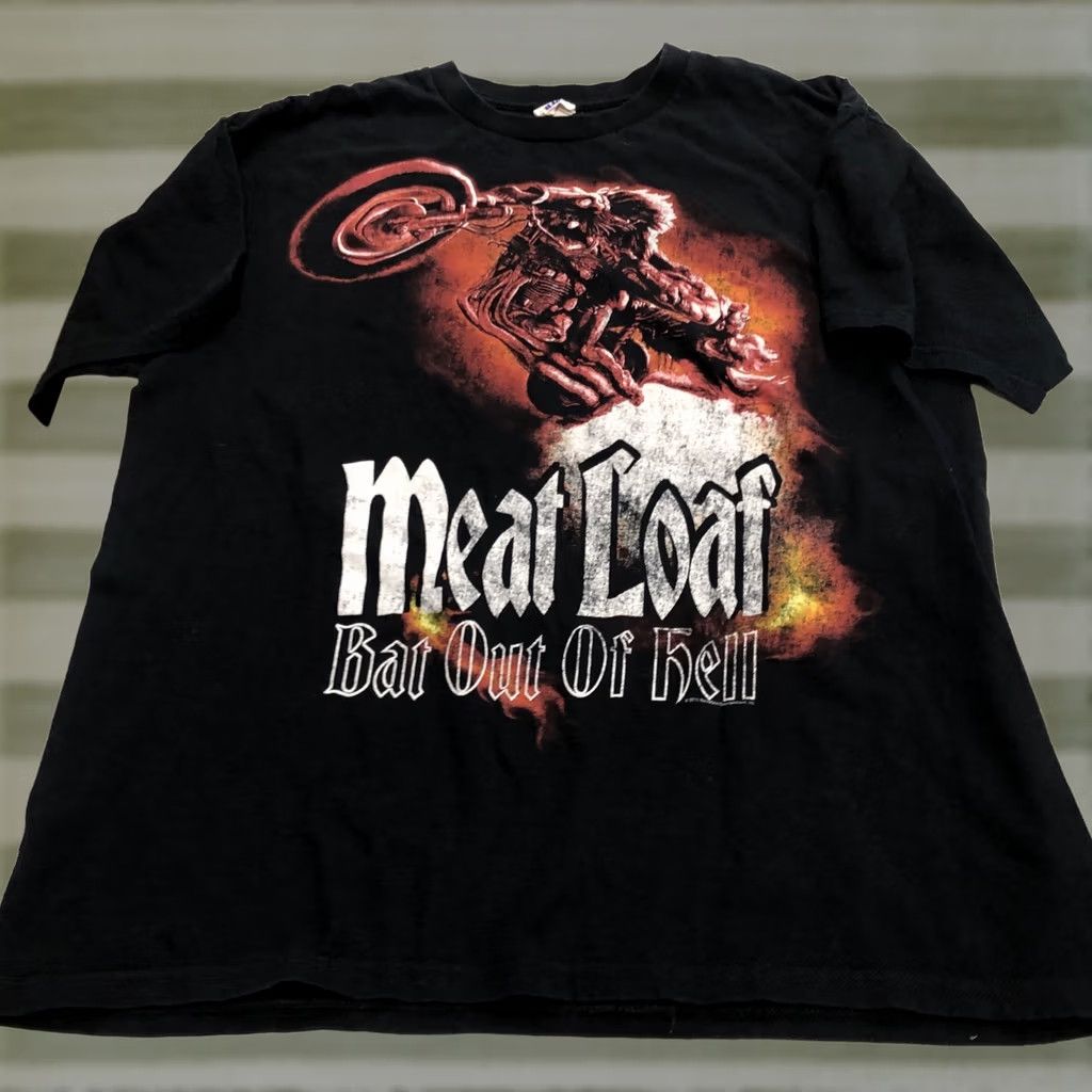 Gildan VINTAGE Meat Loaf Bat Out of Hell T Shirt Black L 100% Cotton Short Sleeve Unisex Adults Gildan Rock Music Shirt Mens Size US L / EU 52-54 / 3 - 1 Thumbnail