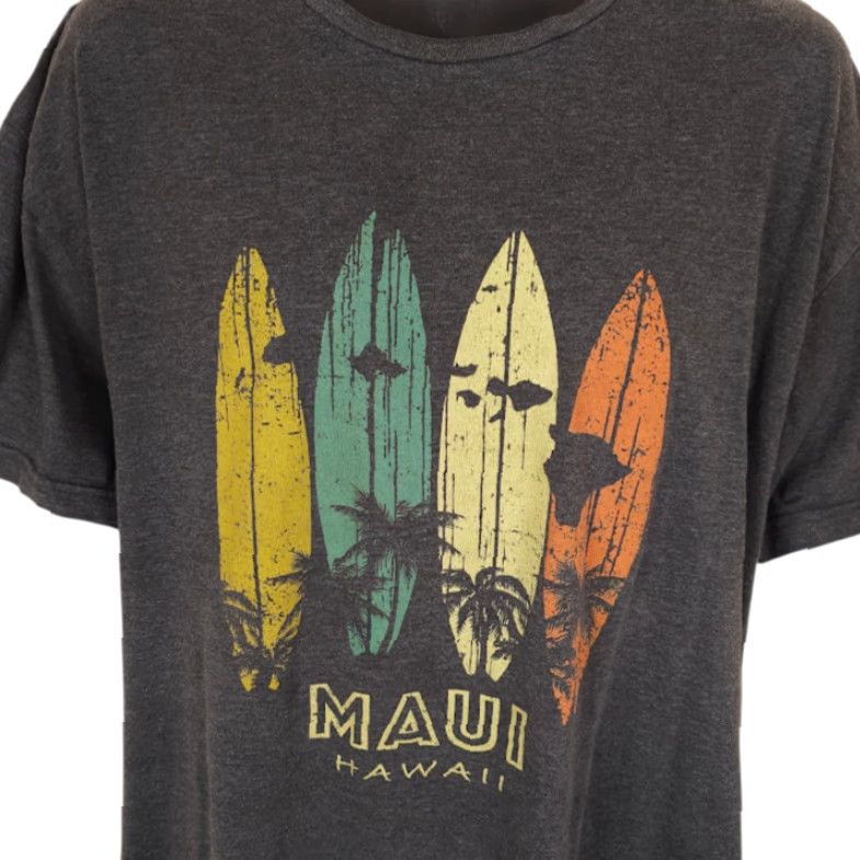 Vintage Maui Hawaii T Shirt Mens 3XL Gray Surfboards Travel Destination Tee Size US XXL / EU 58 / 5 - 2 Thumbnail