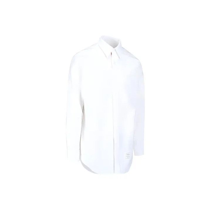 Thom Browne Thom Browne Striped White Button-Up Shirt for Men Size US M / EU 48-50 / 2 - 1 Thumbnail