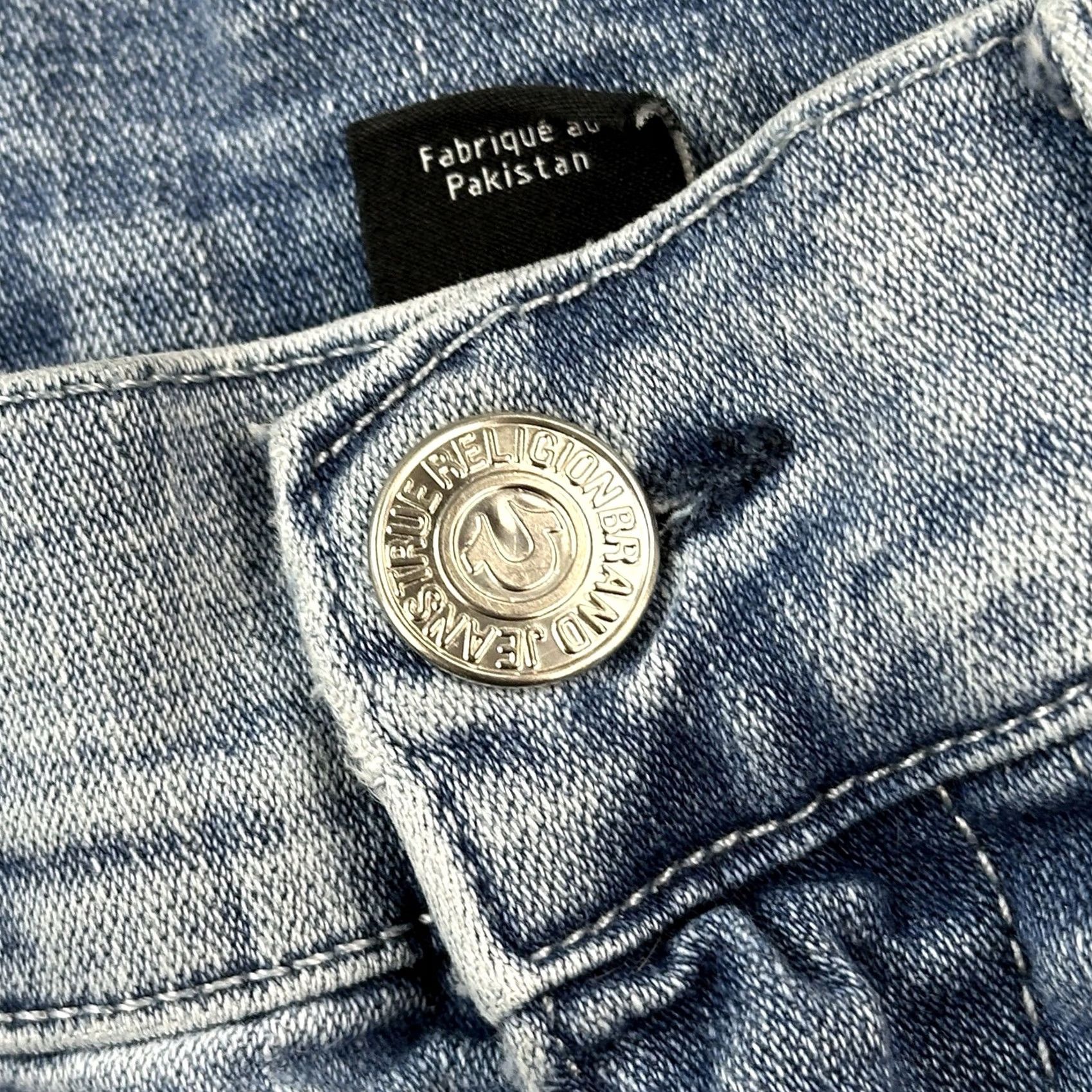 True Religion True Religion Jeans Mens 33x32 Geno Relaxed Slim Distressed Stretch Casual Jeans Size US 33 - 7 Thumbnail