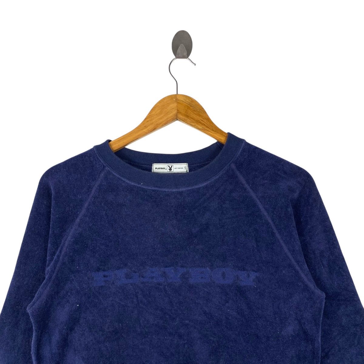 Playboy × Vintage Vintage PLAYBOY Casualwear Big Logo Coduroy Sweatshirt Size US S / EU 44-46 / 1 - 3 Thumbnail