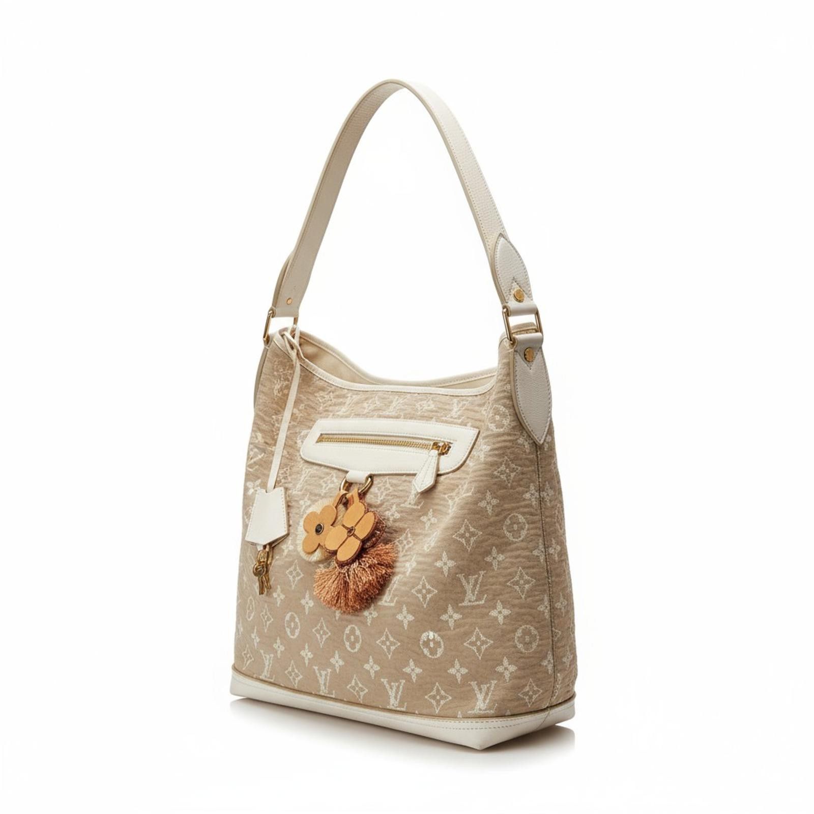 Louis Vuitton Louis Vuitton - Beige Monogram Canvas Hobo Bag with Leather Size ONE SIZE - 1 Thumbnail