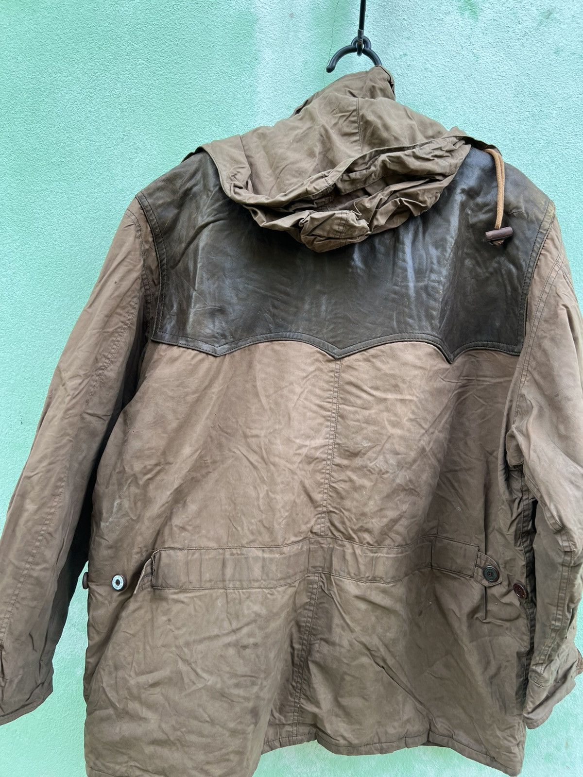 Nigel Cabourn ARCHIVE 90s Nigel Cabourn Waxed Hunting Jacket Leather Yoke Size US XL / EU 56 / 4 - 8 Thumbnail