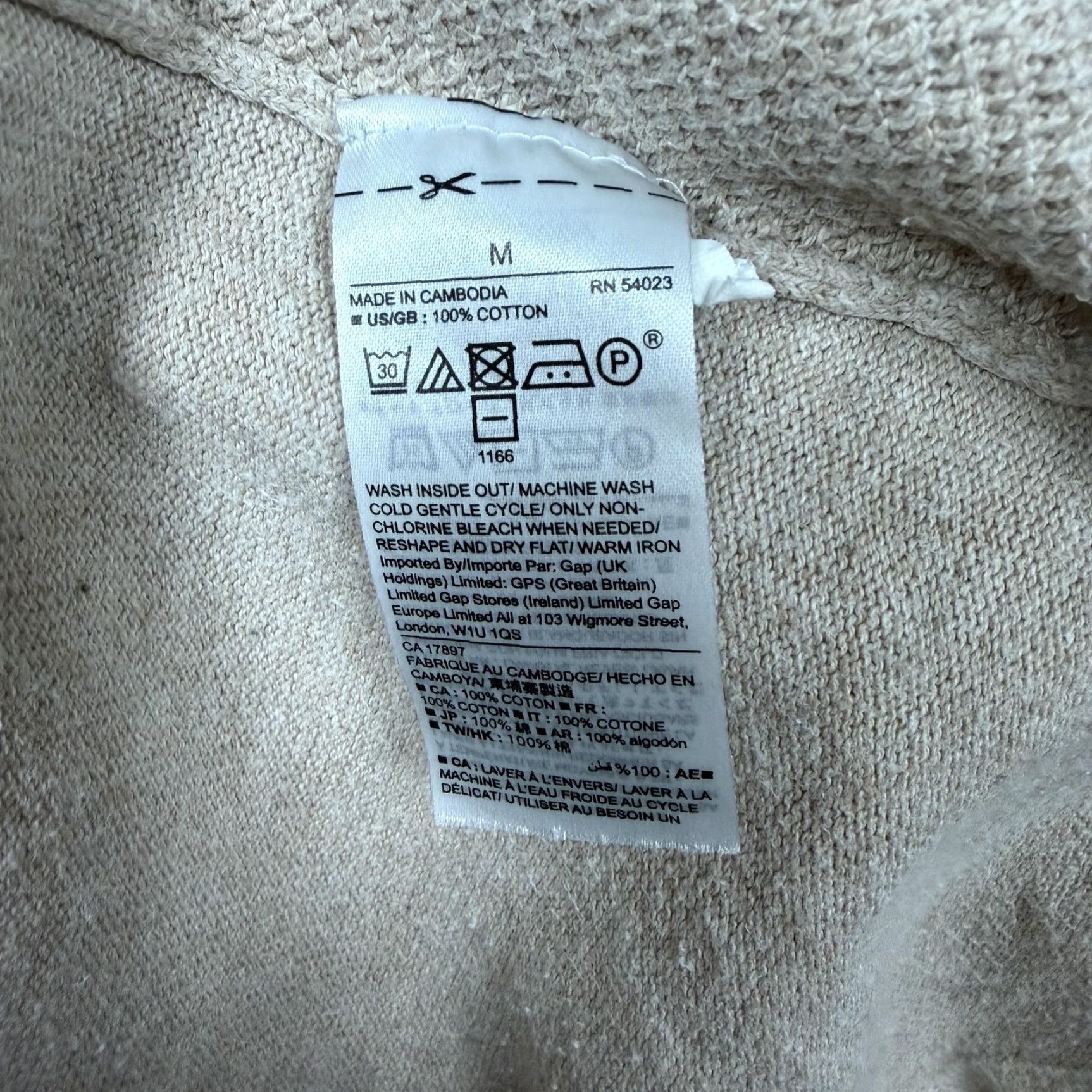 Gap Gap Cardigan Sweater Womens Medium Beige Tight Knit Open Front Lagenlook Size M / US 6-8 / IT 42-44 - 7 Thumbnail
