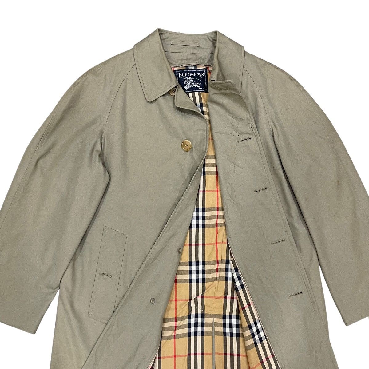 Burberry × Burberry Prorsum × Vintage Vintage 90s Burberrys London Nova Check Trench Coat Jacket Size US M / EU 48-50 / 2 - 17 Thumbnail