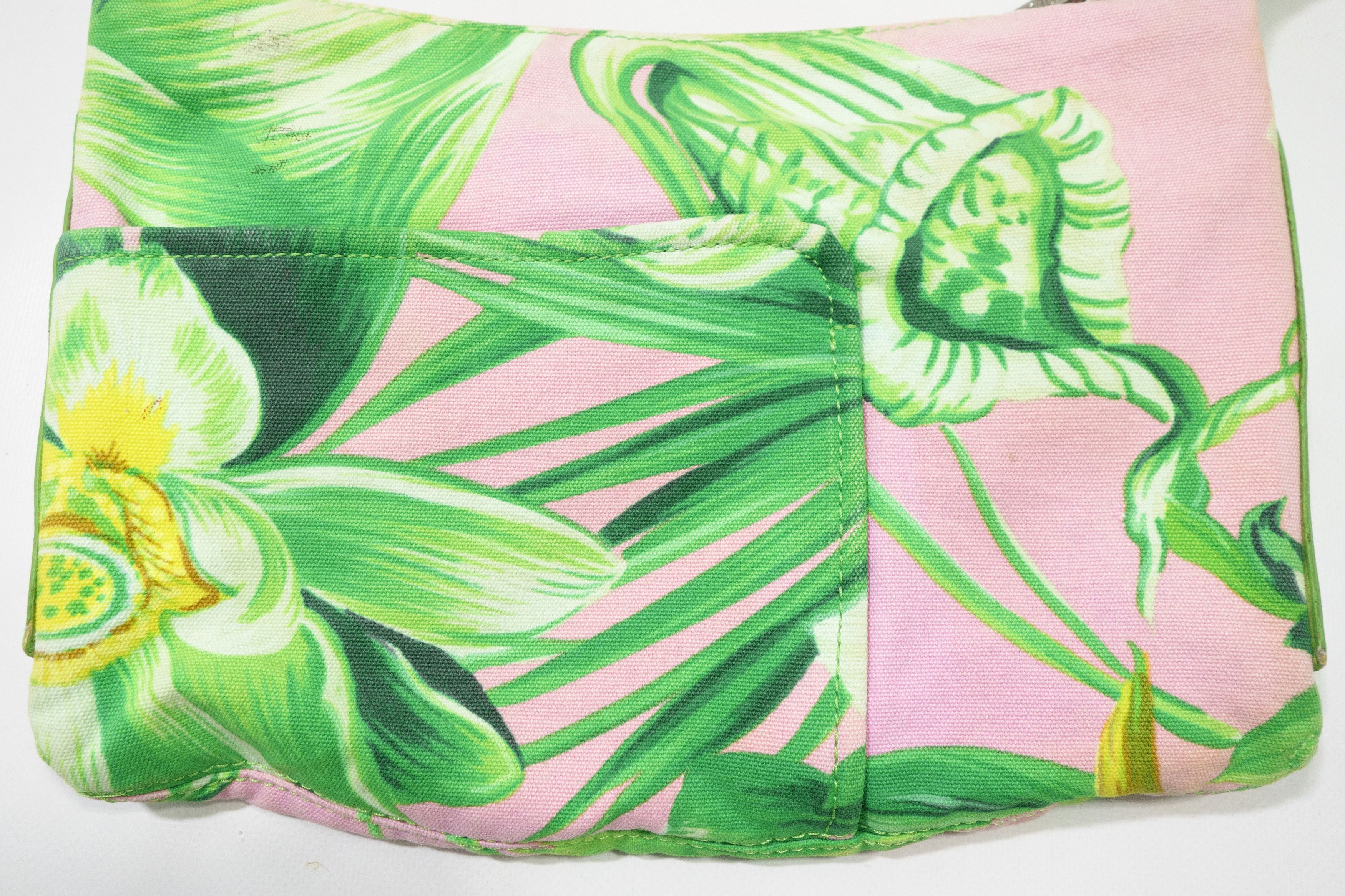 Versus Versace Y2K Tropical Floral Print Canvas Shoulder Bag 00s Size ONE SIZE - 4 Thumbnail