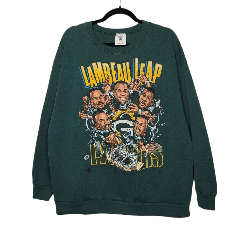 image of Vintage Green Bay Packers Lambeau Leap Caricature Football, Men's (Size 2XL)