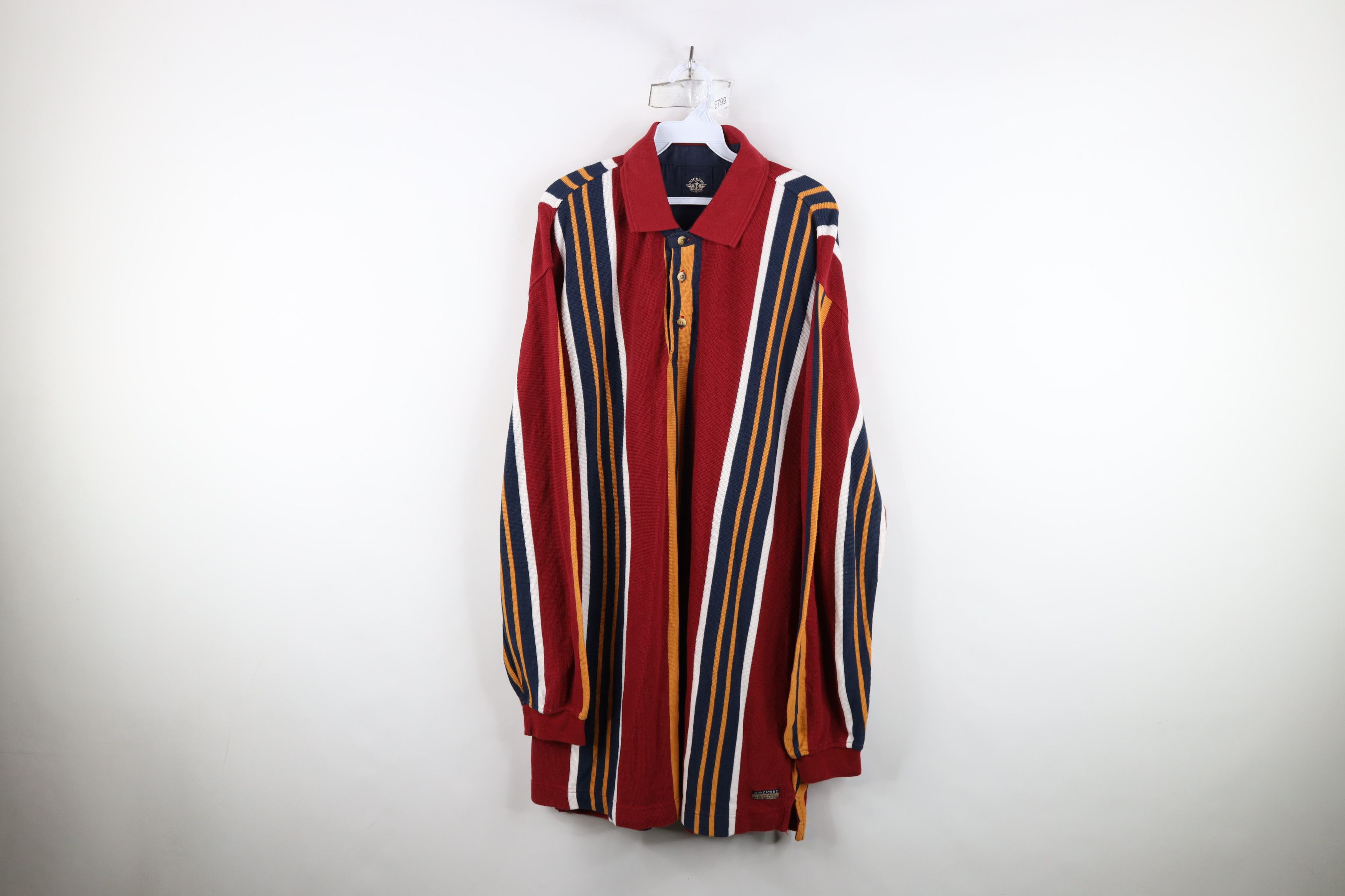 Vintage Vintage 90s Streetwear Oversized Baggy Long Sleeve Polo Size US L / EU 52-54 / 3 - 1 Thumbnail