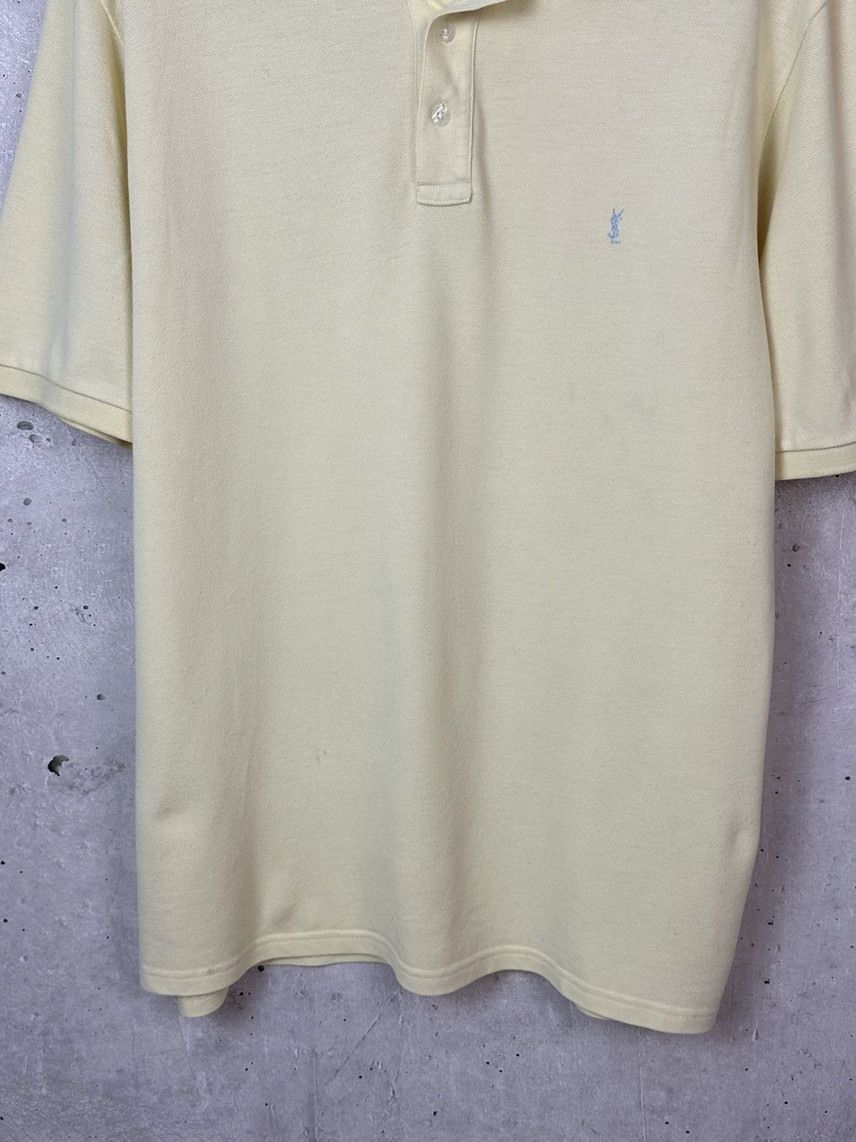 Yves Saint Laurent YSL YvesSaintLaurent Vintage Yellow Cotton Short Sleeve Polo Size US XL / EU 56 / 4 - 3 Thumbnail