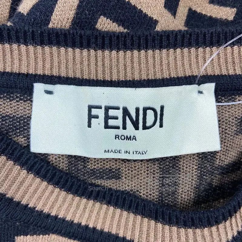 Fendi Fendi Beige Knit Graphic Short-Sleeve T-Shirt . Size M / US 6-8 / IT 42-44 - 4 Thumbnail