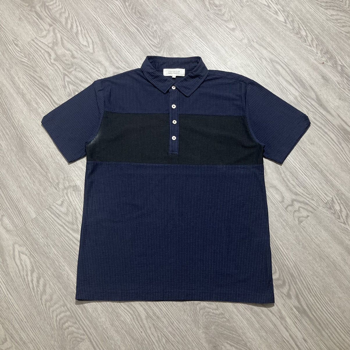 Issey Miyake 2000s Creation Cube Waffle Halfbutton Shirt Designer 2 Tone Size US M / EU 48-50 / 2 - 1 Thumbnail