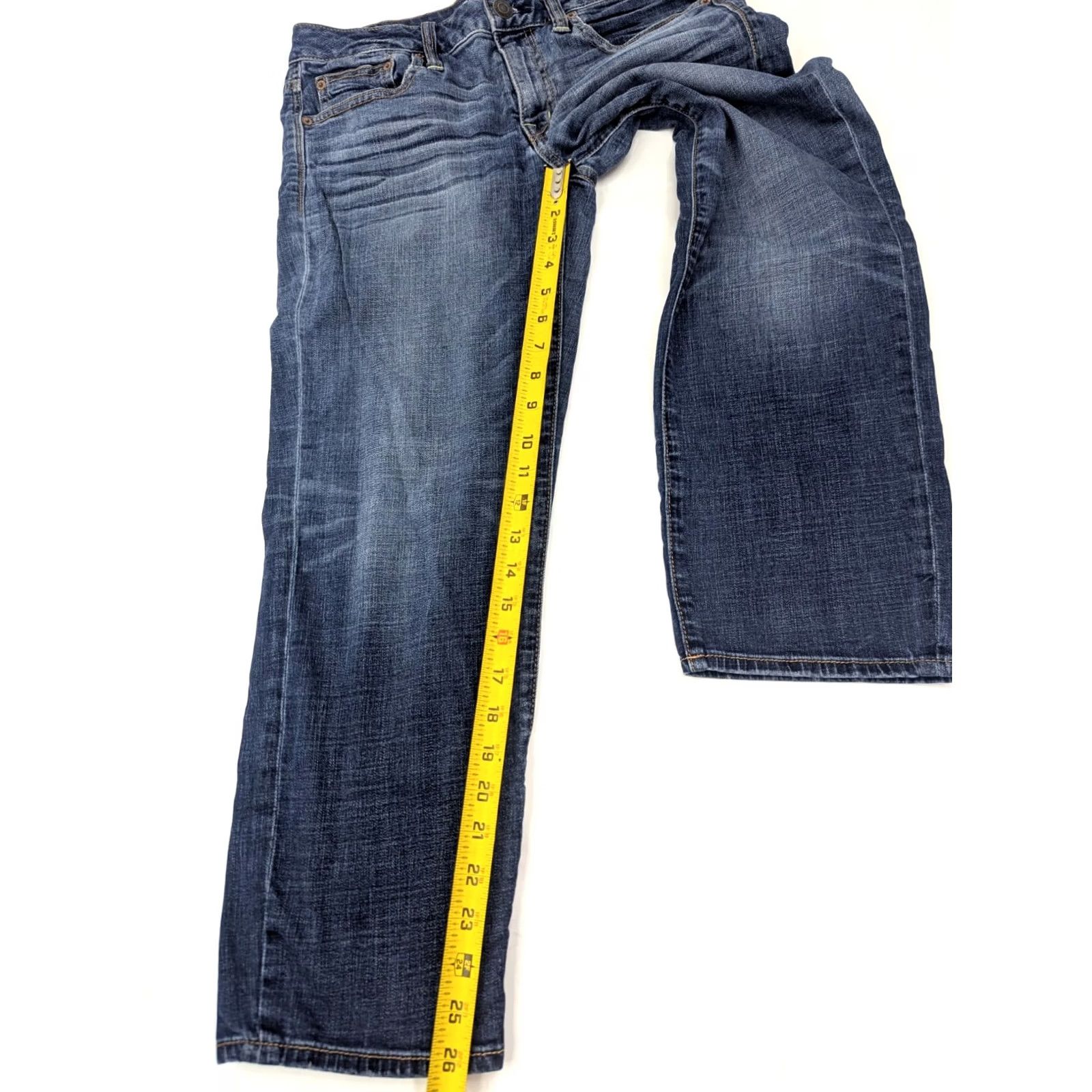 American Eagle Outfitters American Eagle Outfitters Boy Fit Jeans, 32x26, Blue Denim, Stretch, 5-Pocket - Relaxed Straight Crop, Regular, Women's Jeans Size 28" / US 6 / IT 42 - 3 Thumbnail