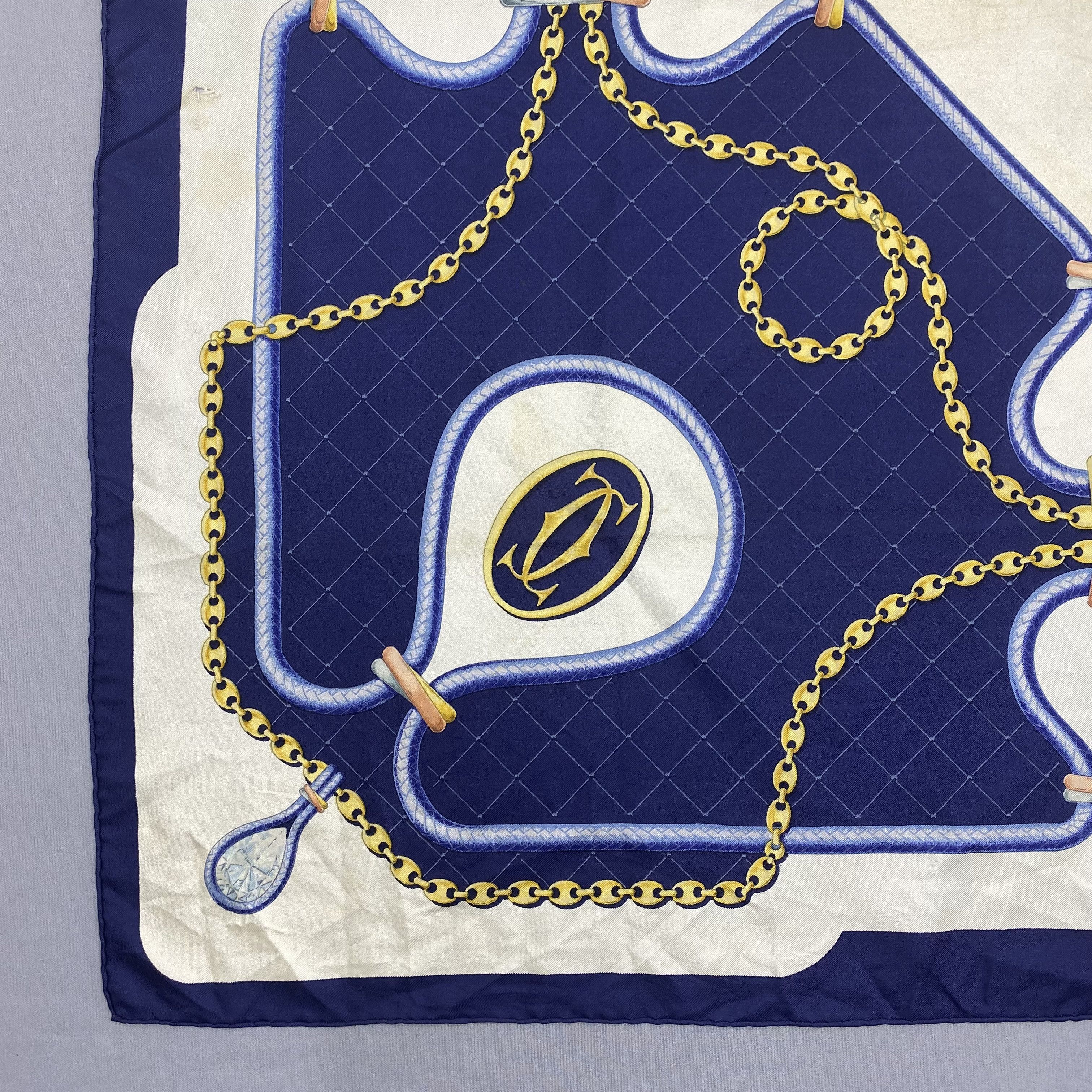 Cartier Vintage Cartier SILK Scarf Twill Stole Wraps 56789 Size ONE SIZE - 8 Thumbnail