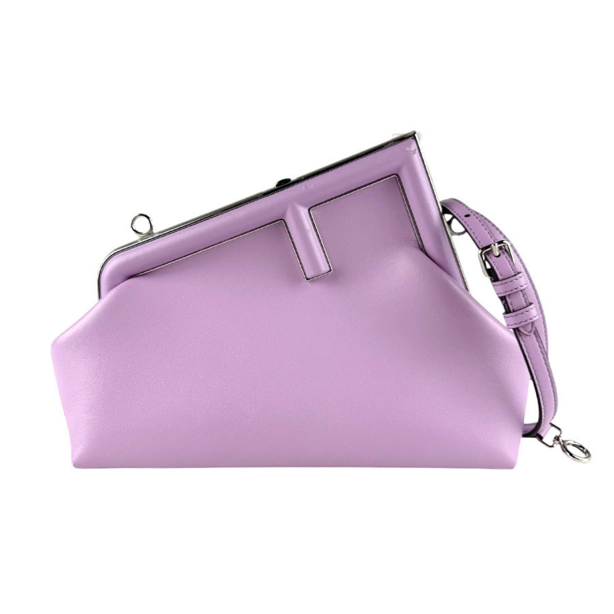 Fendi FENDI First Small Shoulder Bag/Clutch Bag in Light Purple and Silver Leather, Women's, 8BP129 ABVE z8166 Size ONE SIZE - 1 Thumbnail