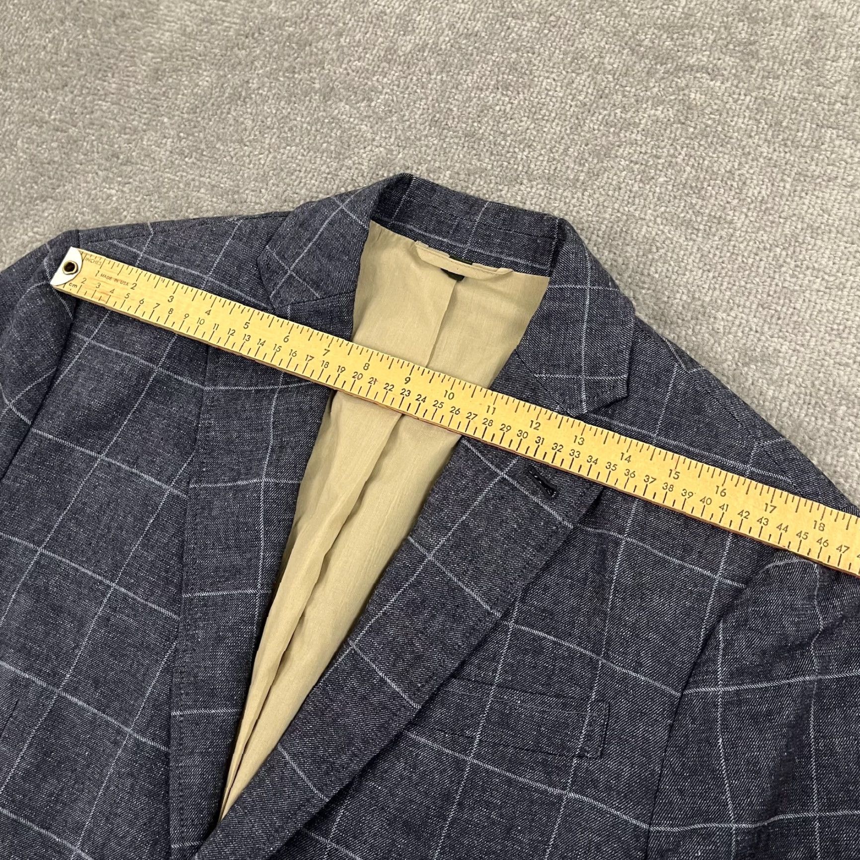 Orvis Orvis Blazer Mens 40R Blue Windowpane Plaid Linen Blend Sports Jacket Coat Size 40R - 6 Thumbnail