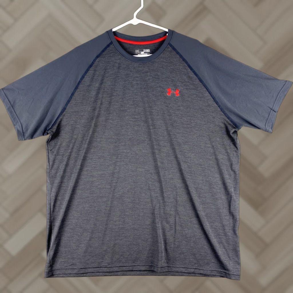Under Armour Under Armour Heat Gear T-Shirt Logo Gray XL DriFit Running Athletic Shirt Mens Short Sleeve Polyester 100% Breathable Lightweight Casual Sleeve Size US XL / EU 56 / 4 - 1 Thumbnail