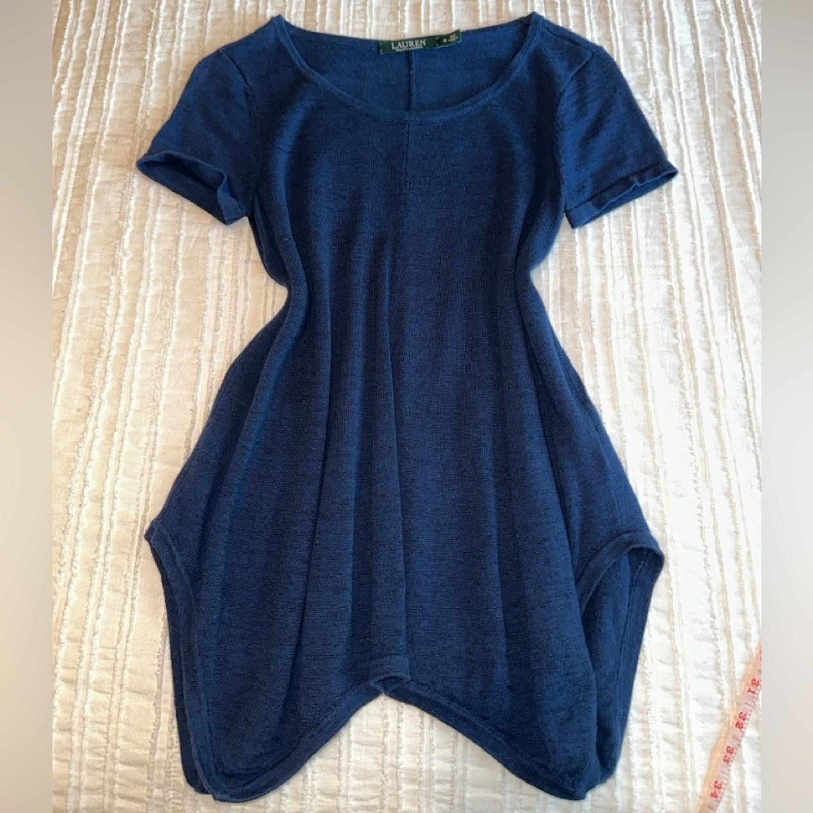 Lauren Ralph Lauren Lauren Ralph Lauren Small Linen Cotton Blue Top Knit Size S / US 4 / IT 40 - 3 Thumbnail
