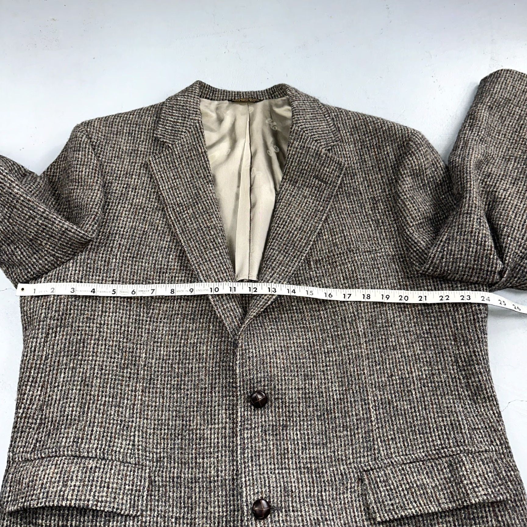 Jim Thompson VINTAGE Norm Thompson Jacket Blazer 42 Brown Tweed 80s Harris Herringbone Wool Secretary/Geek Mens Size 42R - 5 Thumbnail