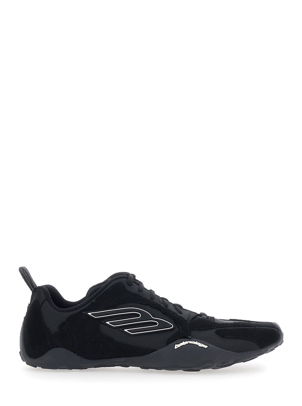 Balenciaga 'Monday Ultra' Black Low Top Sneakers with Logo Detail on the Side and Corduroy Panels in Tech Fabric Man Size US 7 / EU 40 - 1 Thumbnail