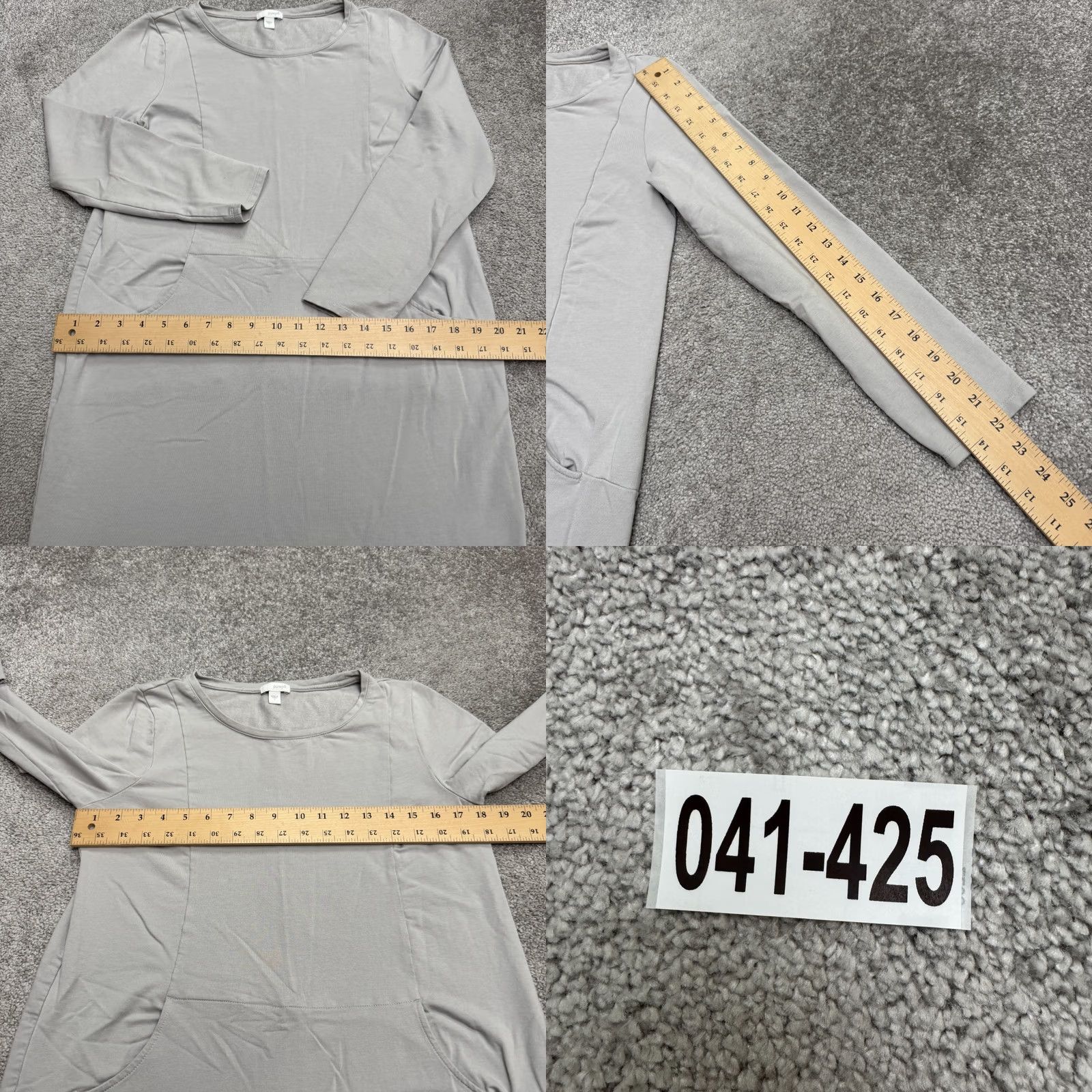 J. Jill VINTAGE? No — Pure Jill Midi Shift Dress Womens S Gray Long Sleeve Pockets Cotton Modal, J. Jill, Knit, Casual Shift Dress Size S / US 4 / IT 40 - 9 Thumbnail