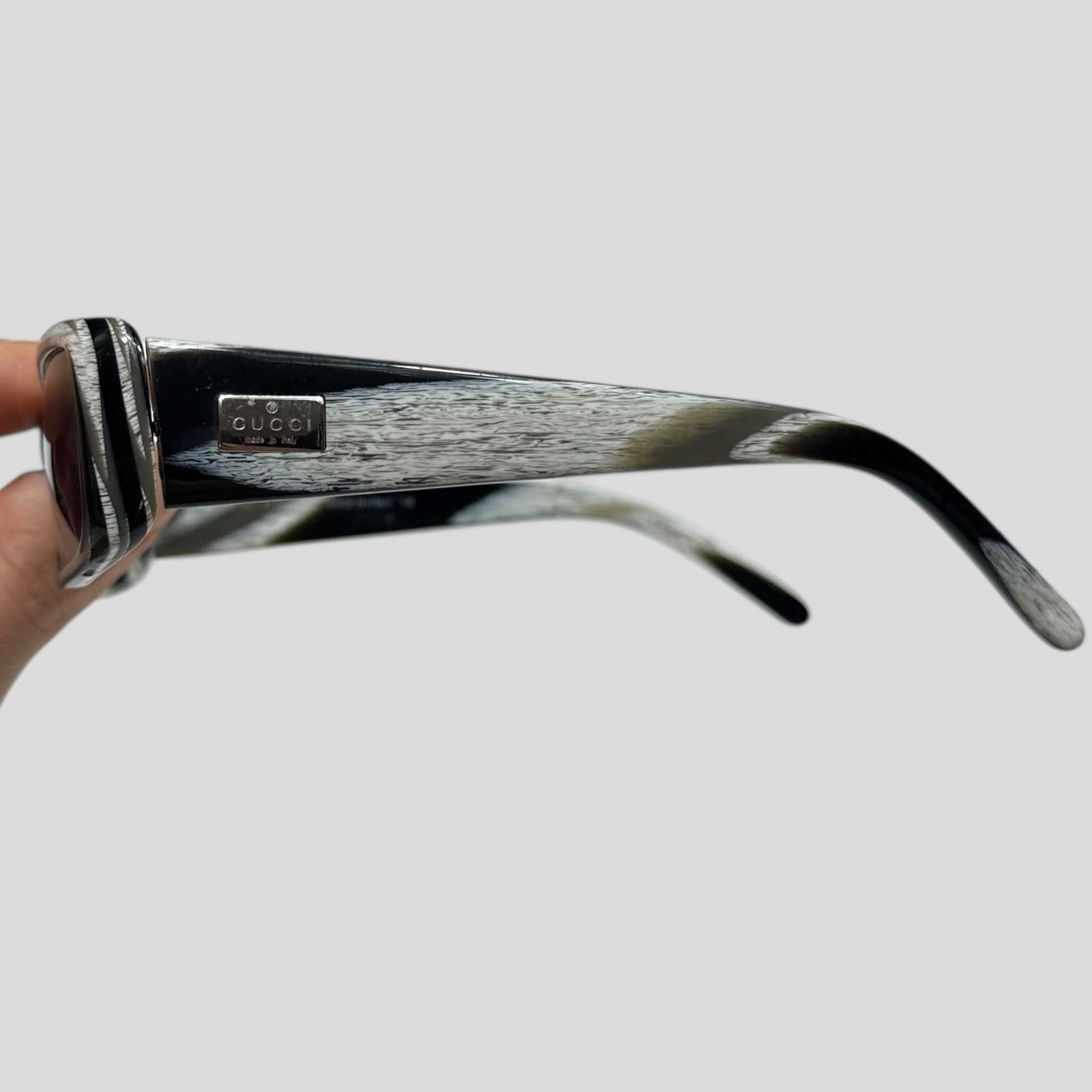 Gucci Gucci by Tom Ford 00’s Zebra Print GG Logo Square Sunglasses Size ONE SIZE - 4 Thumbnail