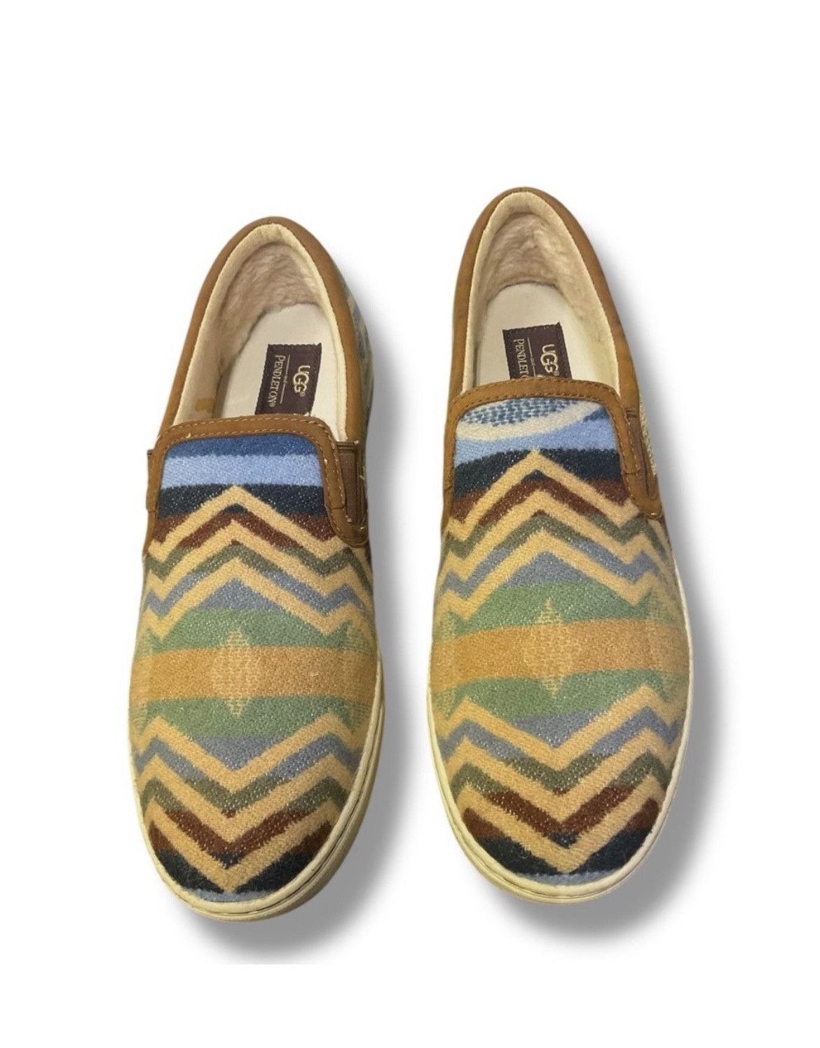 Ugg UGG x Pendleton‎ Chevron Wool Slip-On Sneakers W12 / M10.5 Size US 12 / EU 45 - 2 Thumbnail