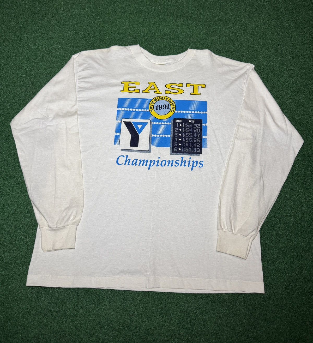 Vintage YMCA Swimming Diving Championship 90s Long Sleeve XL T Shirt Size US XL / EU 56 / 4 - 1 Thumbnail