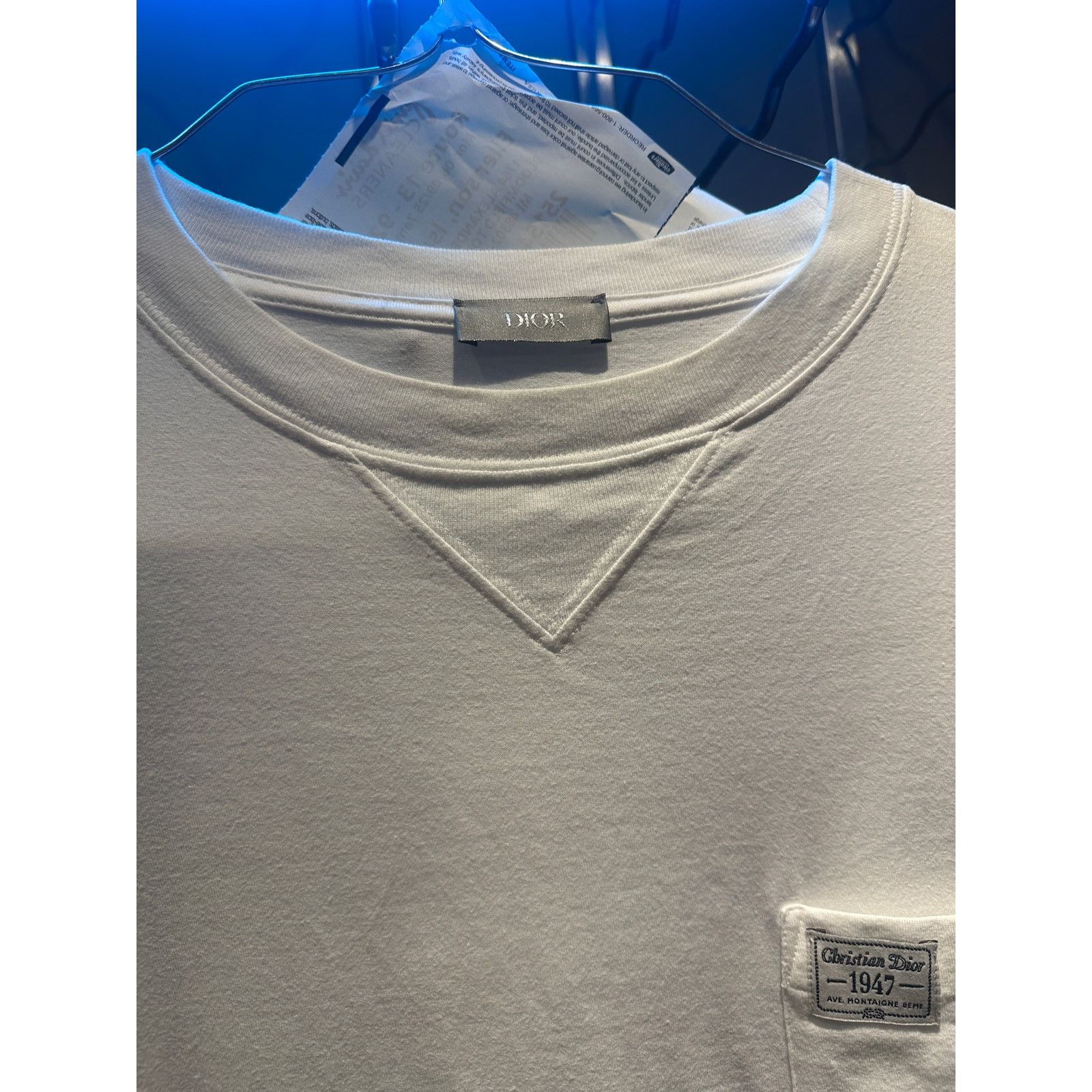 Dior Size Medium - Christian Dior 1947 White Grey Embroidered Tee Size US M / EU 48-50 / 2 - 3 Thumbnail