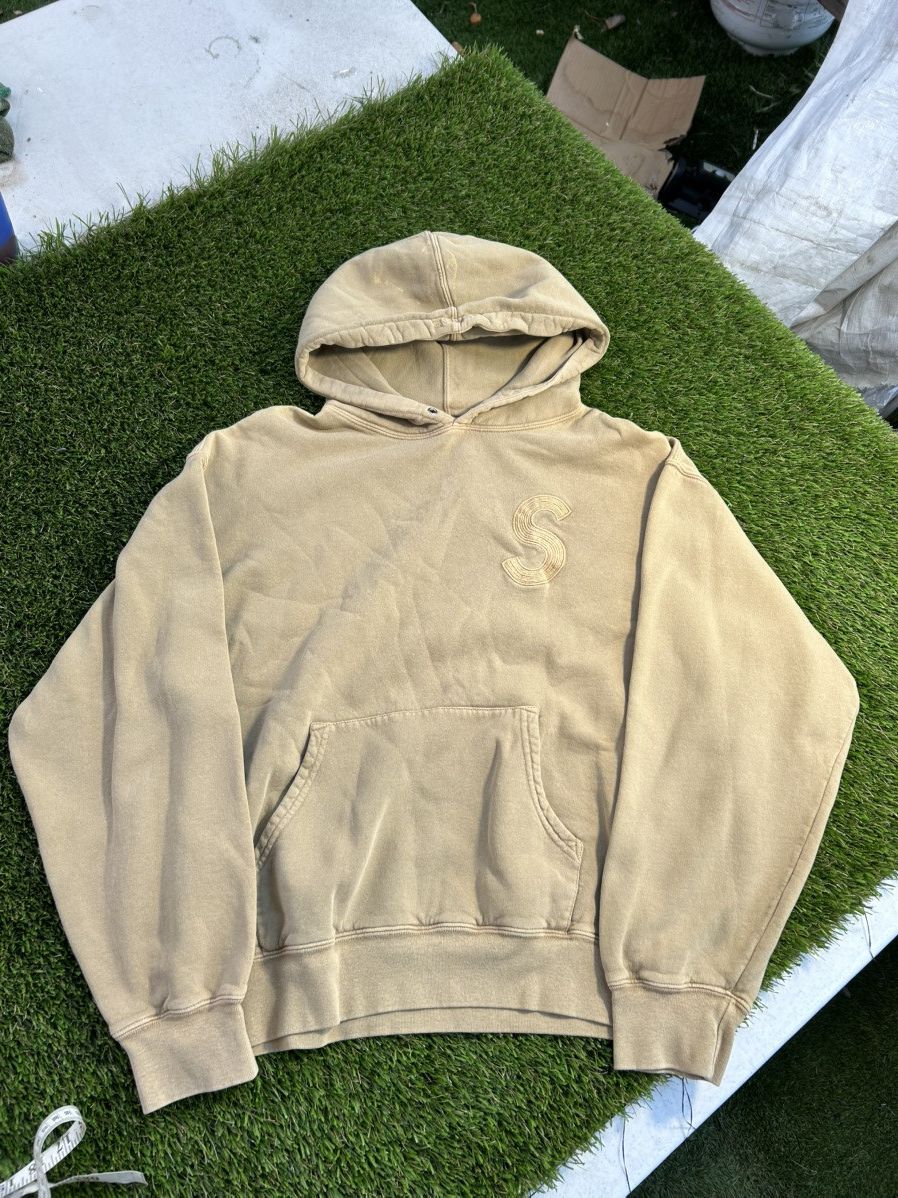 Supreme Supreme SS23 Overdye S Logo Khaki Hoodie Size US L / EU 52-54 / 3 - 2 Thumbnail