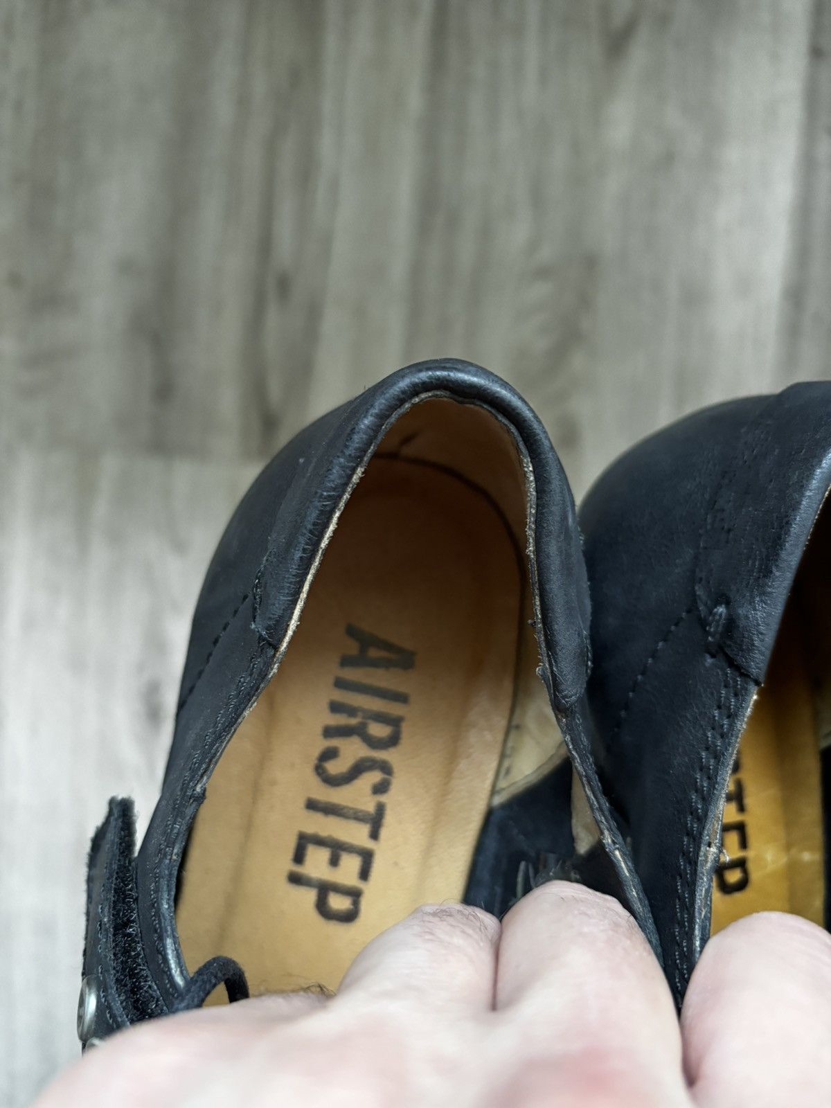 A.S.98 A.S. 98 (AirStep) Leather Studded Low-Heel Shoes – Black Size US 6.5 / IT 36.5 - 7 Thumbnail