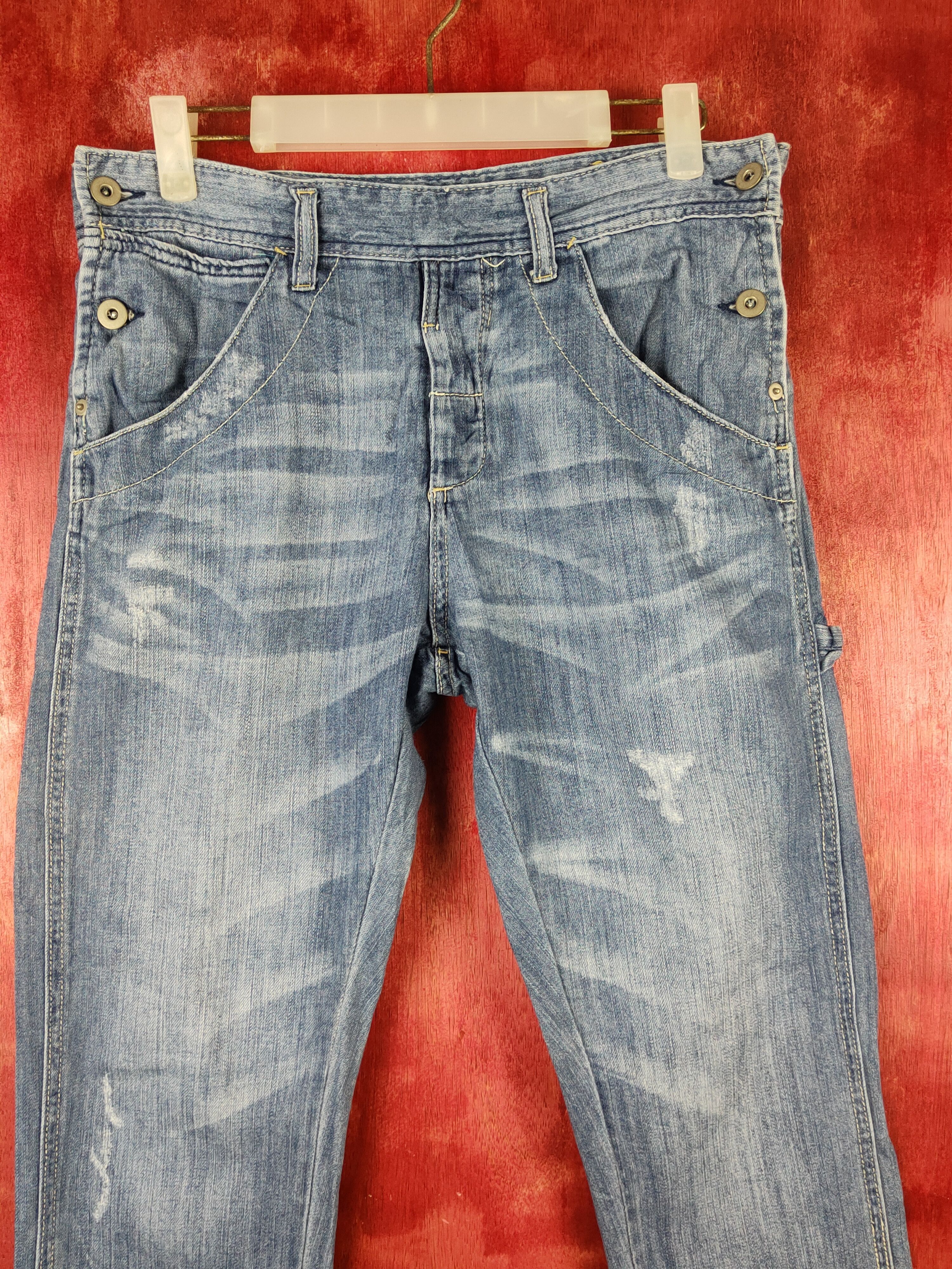 Japanese Brand Japanese Brand Blue Distressed Ripped Jeans #S1807 Size 30" / US 8 / IT 44 - 2 Thumbnail