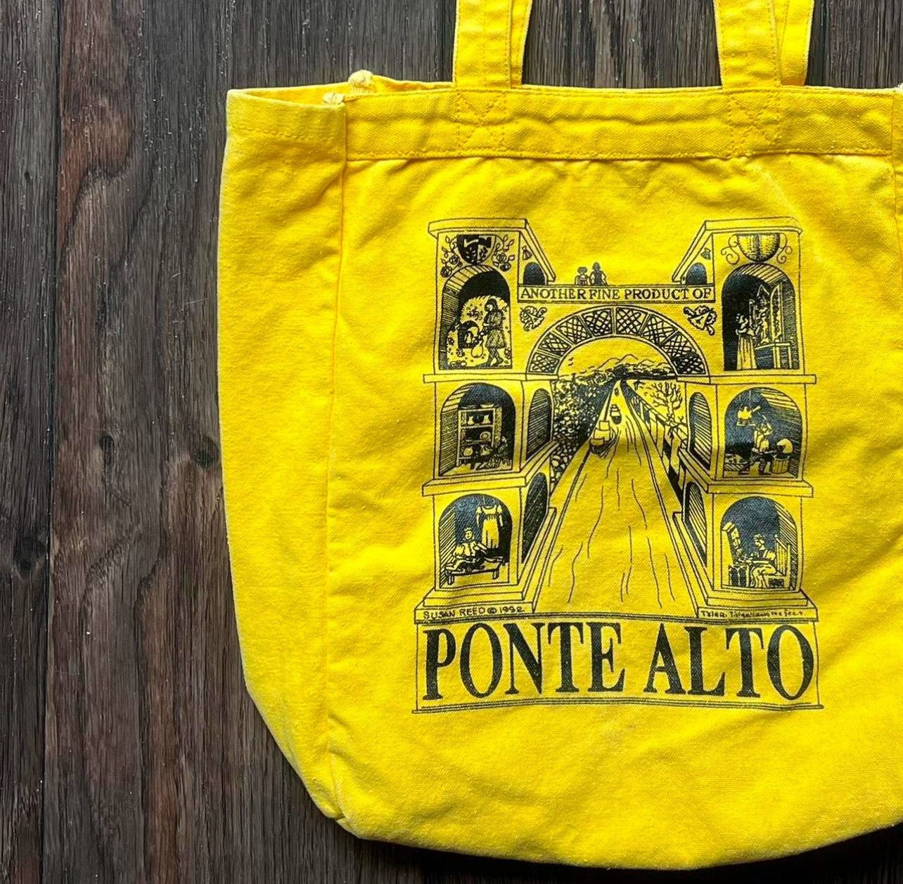 Vintage Vintage 1990s vintage tote bag with a beautiful yellow fade Size ONE SIZE - 5 Thumbnail