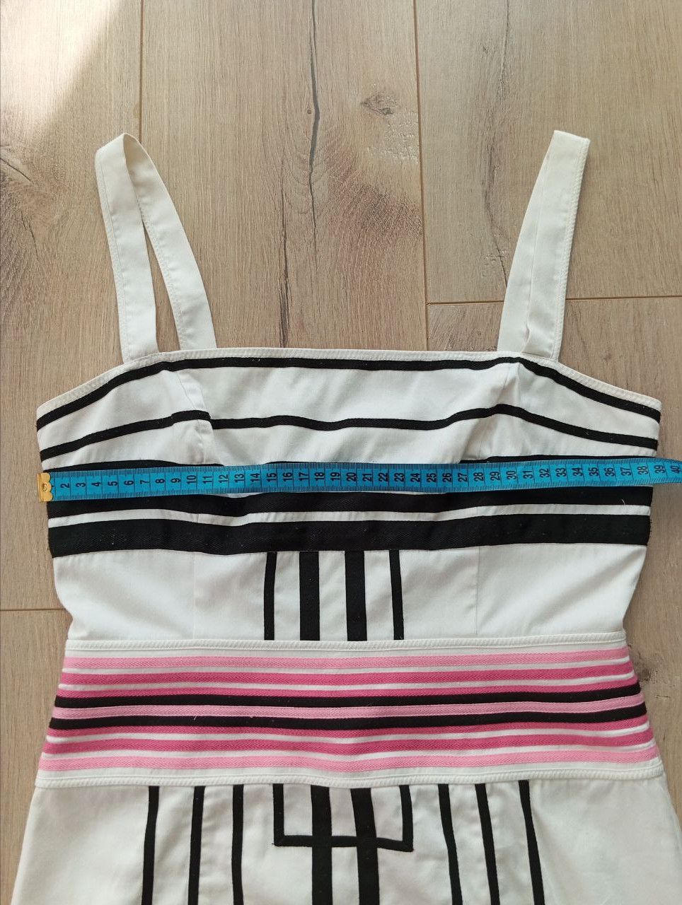 Karen Millen Karen Millen Geometric Stripe Bodycon Dress White Pink 10 Size M / US 6-8 / IT 42-44 - 11 Thumbnail