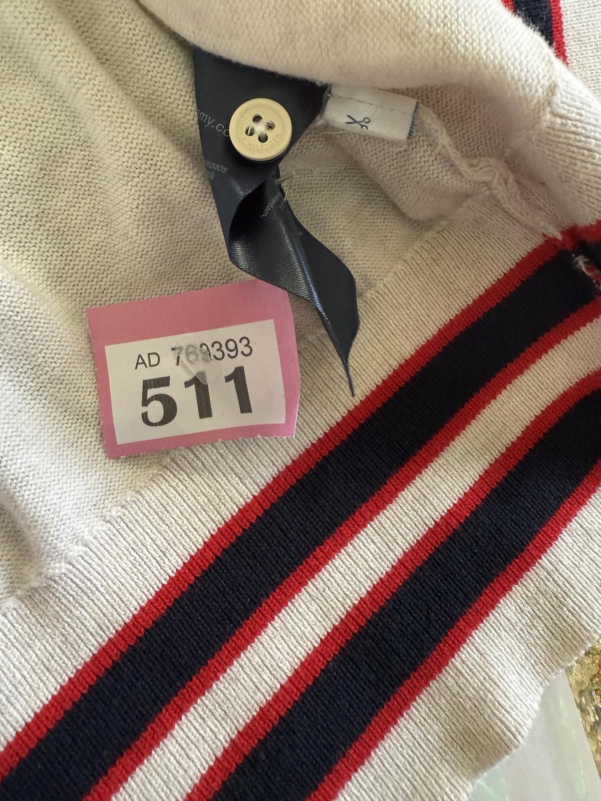 Tommy Hilfiger Vintage Tommy Hilfiger Cardigan with Striped Cuffs Size L / US 10 / IT 46 - 2 Thumbnail