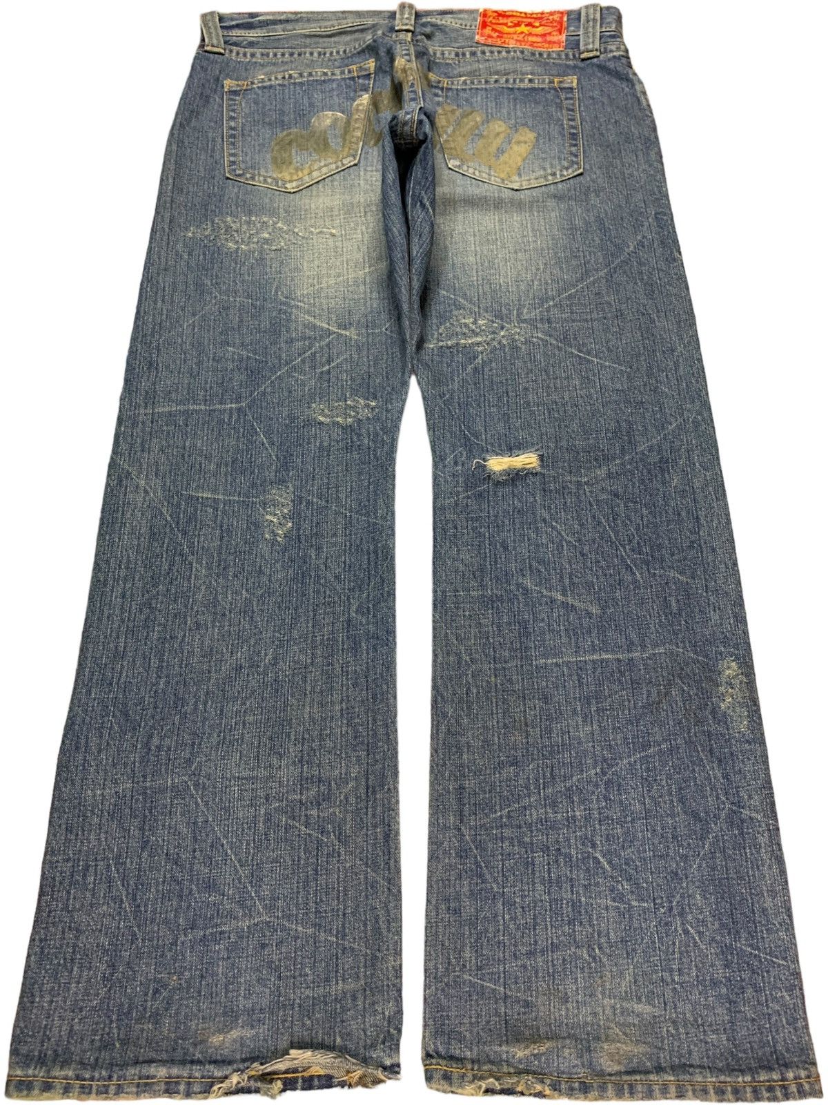 Japanese Brand Vintage Japanese Brand Mud Wash Distressed Baggy Jeans Size US 35 - 2 Thumbnail